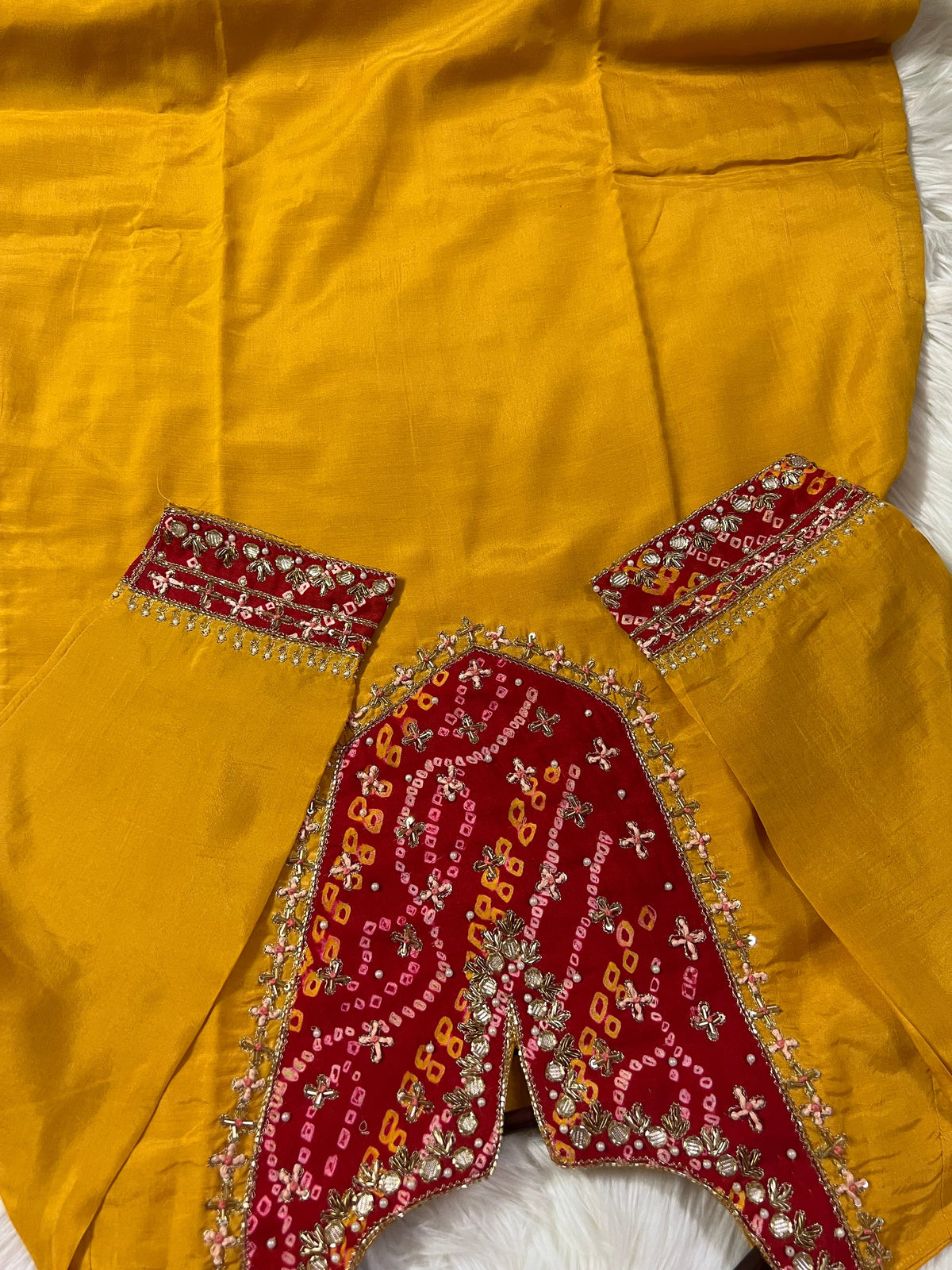Yellow Embroidered kurta Pant  with dupatta