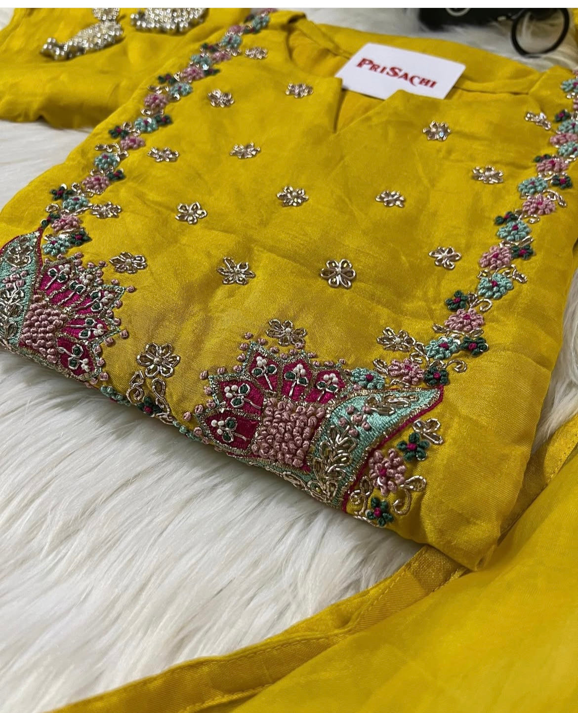 Black embroidered cotton silk kurta set with dupatta