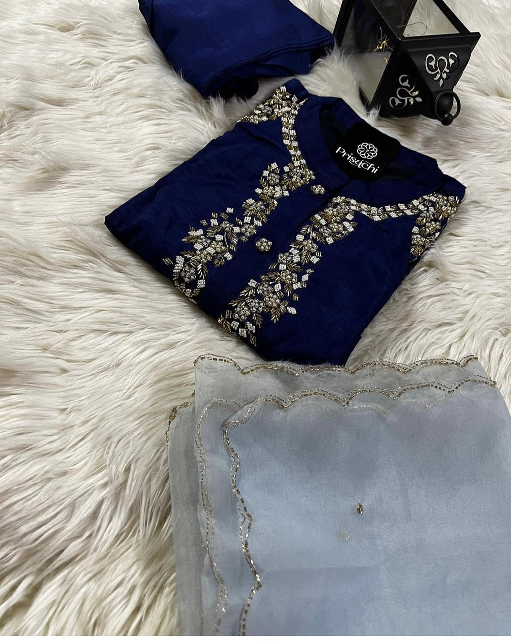 Designer Embroidered Ethnic kurta set with dupatta and pants