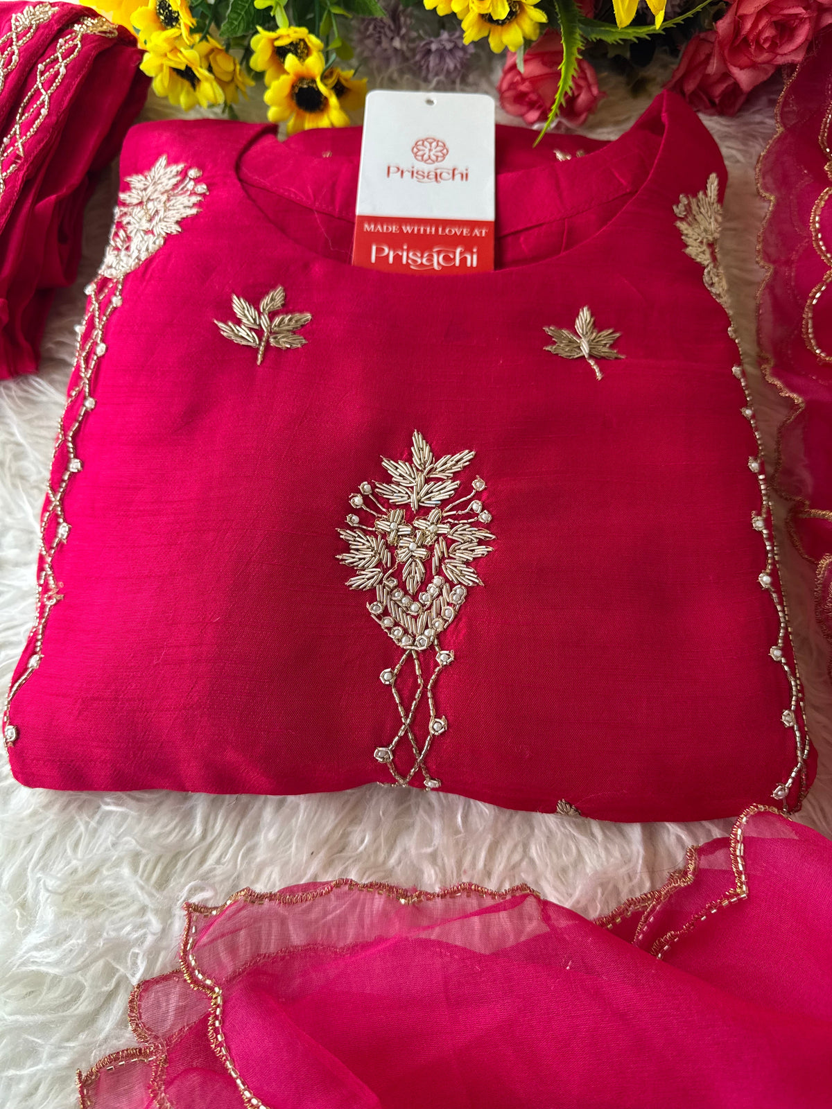 Designer Embroidered kurta set with dupatta