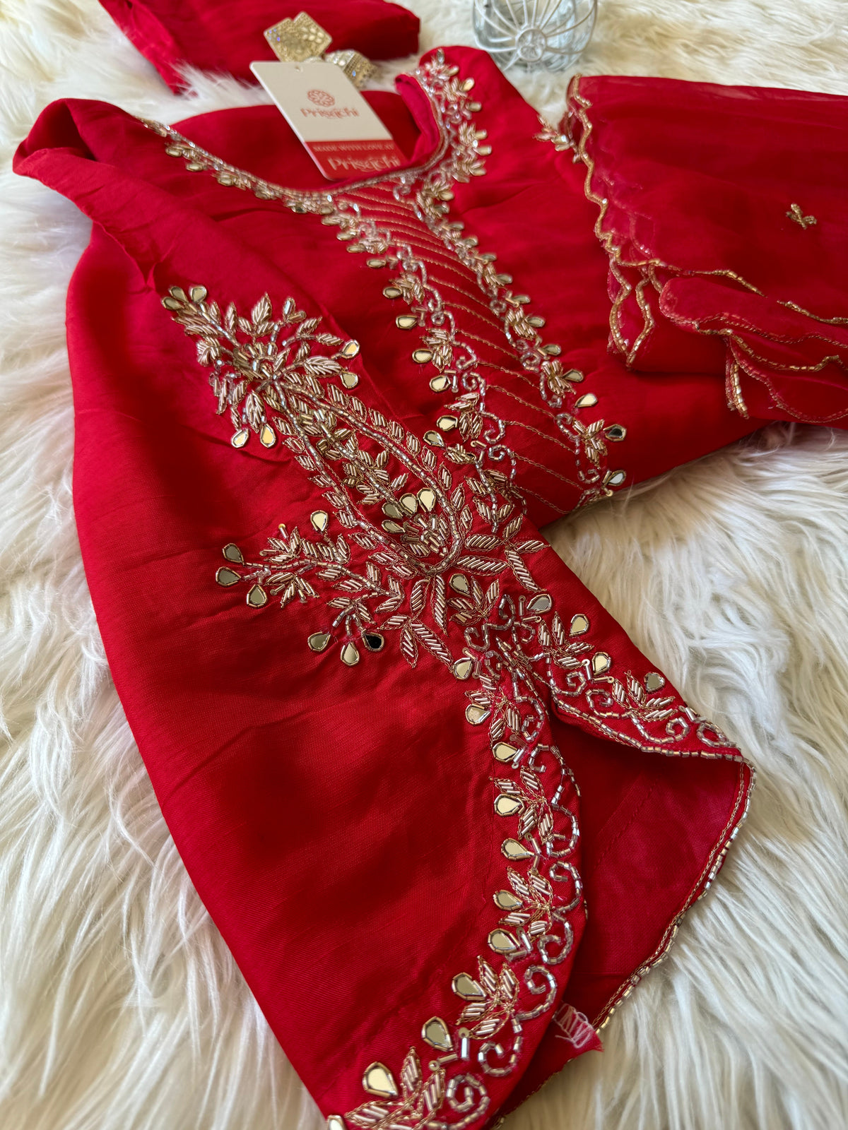 Blue embroidered kurta set with dupatta
