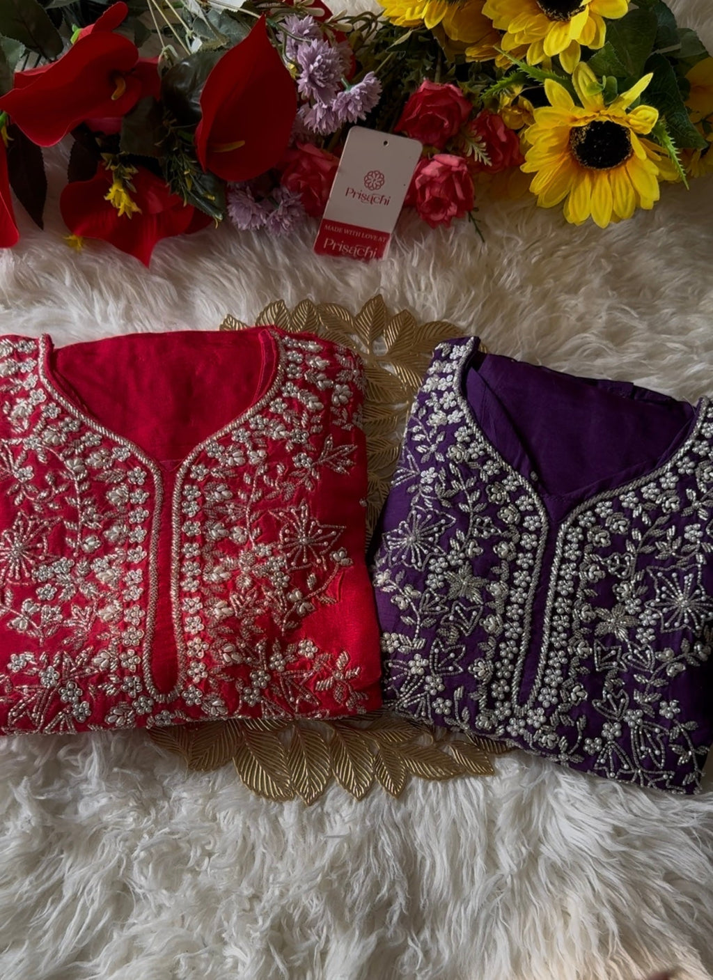 Pink Designer Embroidered kurta set with dupatta