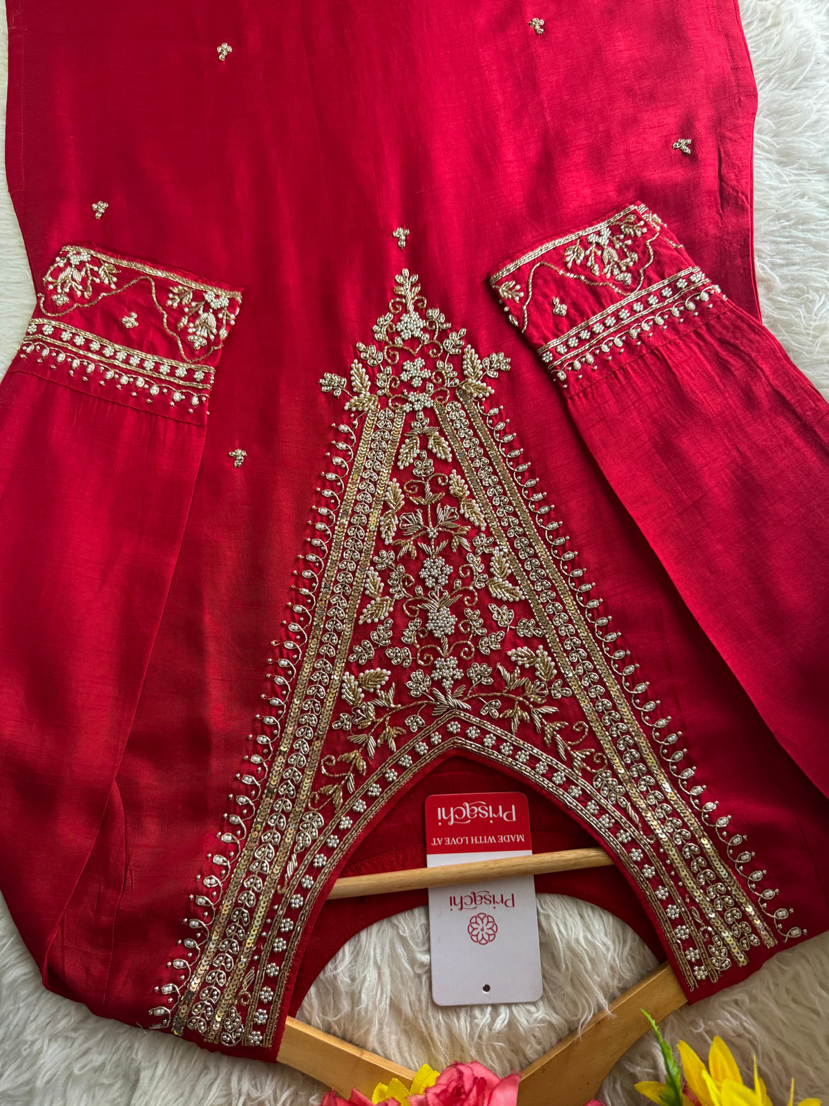 Pink Embroidered kurta Pant  with dupatta