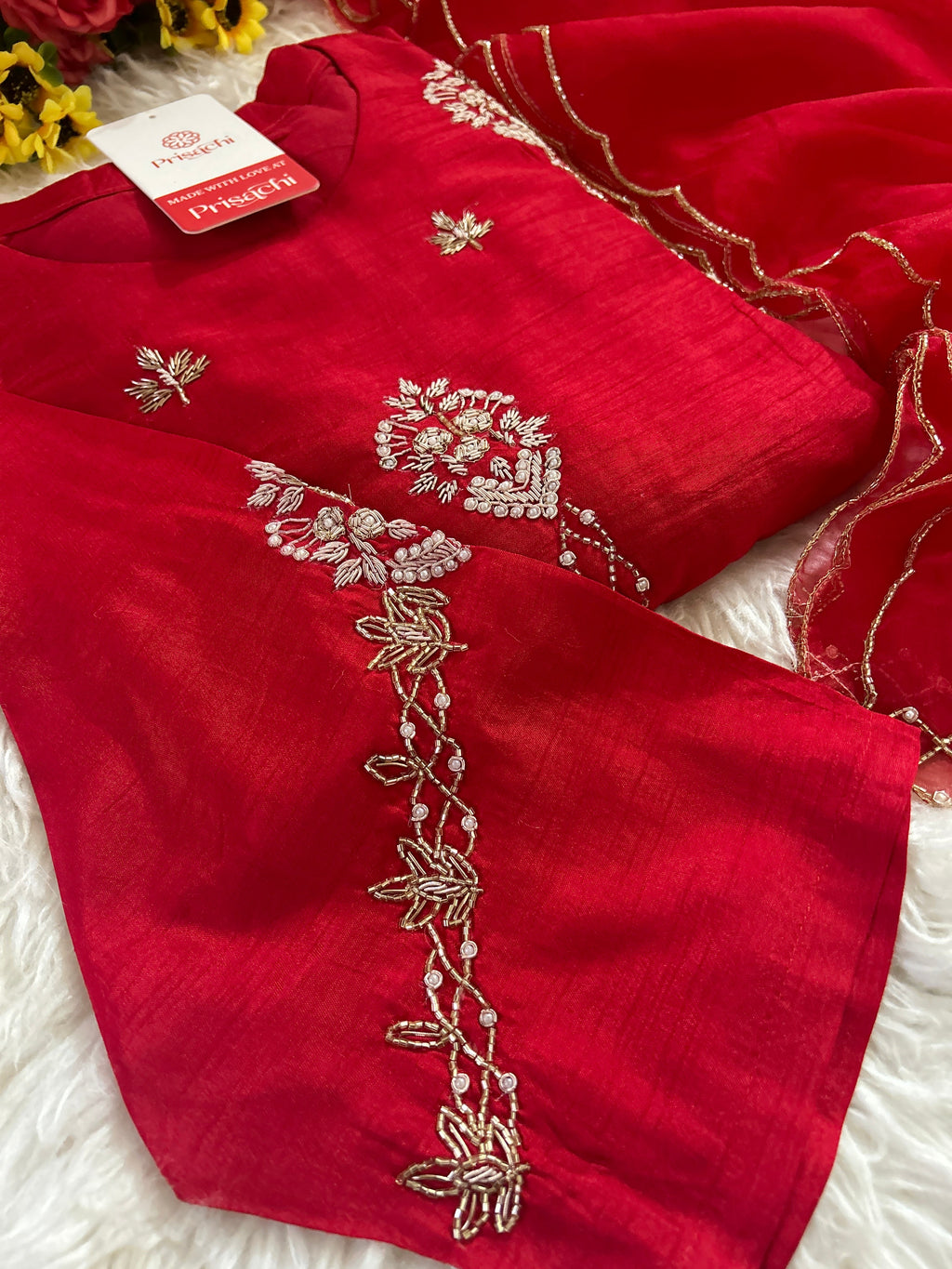 Designer Embroidered kurta set with dupatta