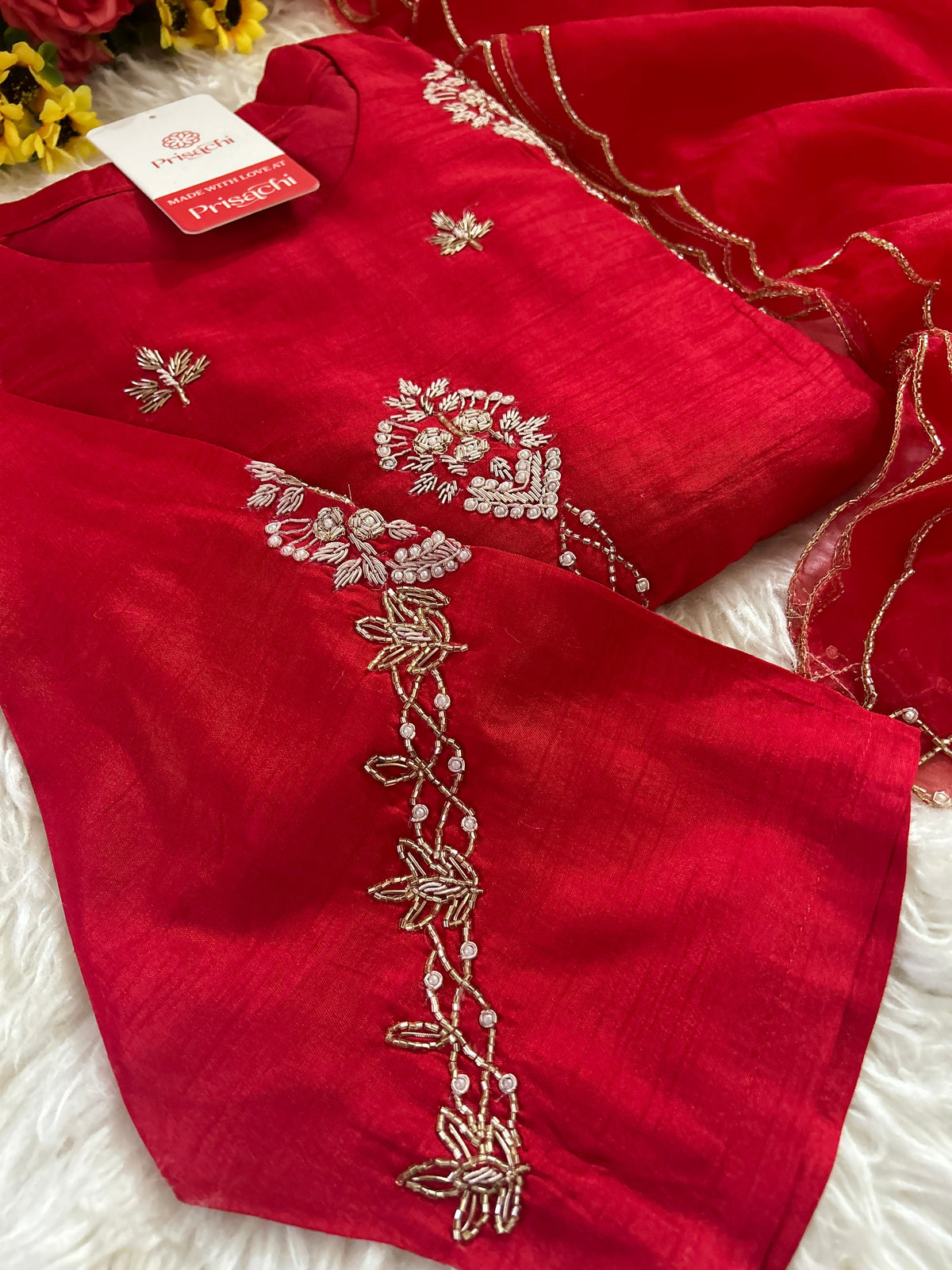 Designer Embroidered kurta set with dupatta