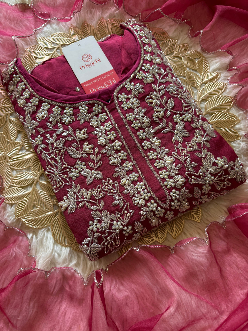 Purple Embroidered kurta bottom with dupatta