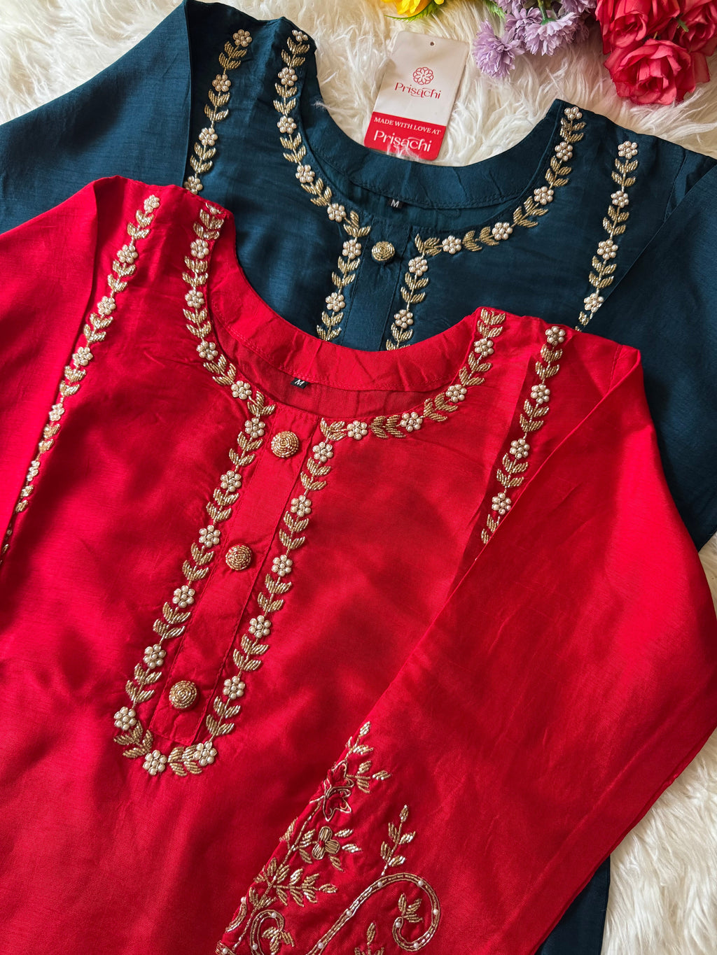Blue embroidered kurta set with dupatta