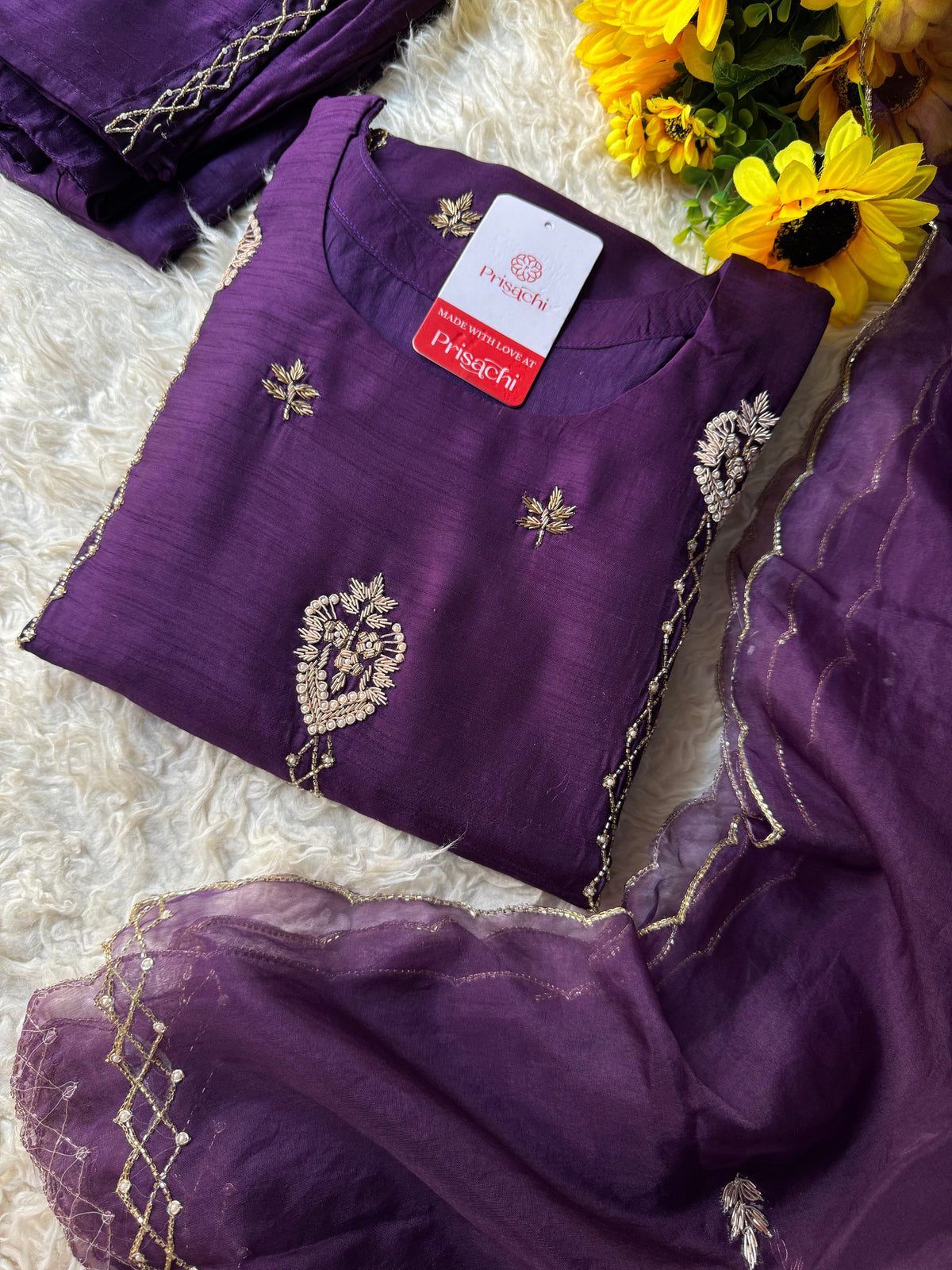 Designer Embroidered kurta set with dupatta