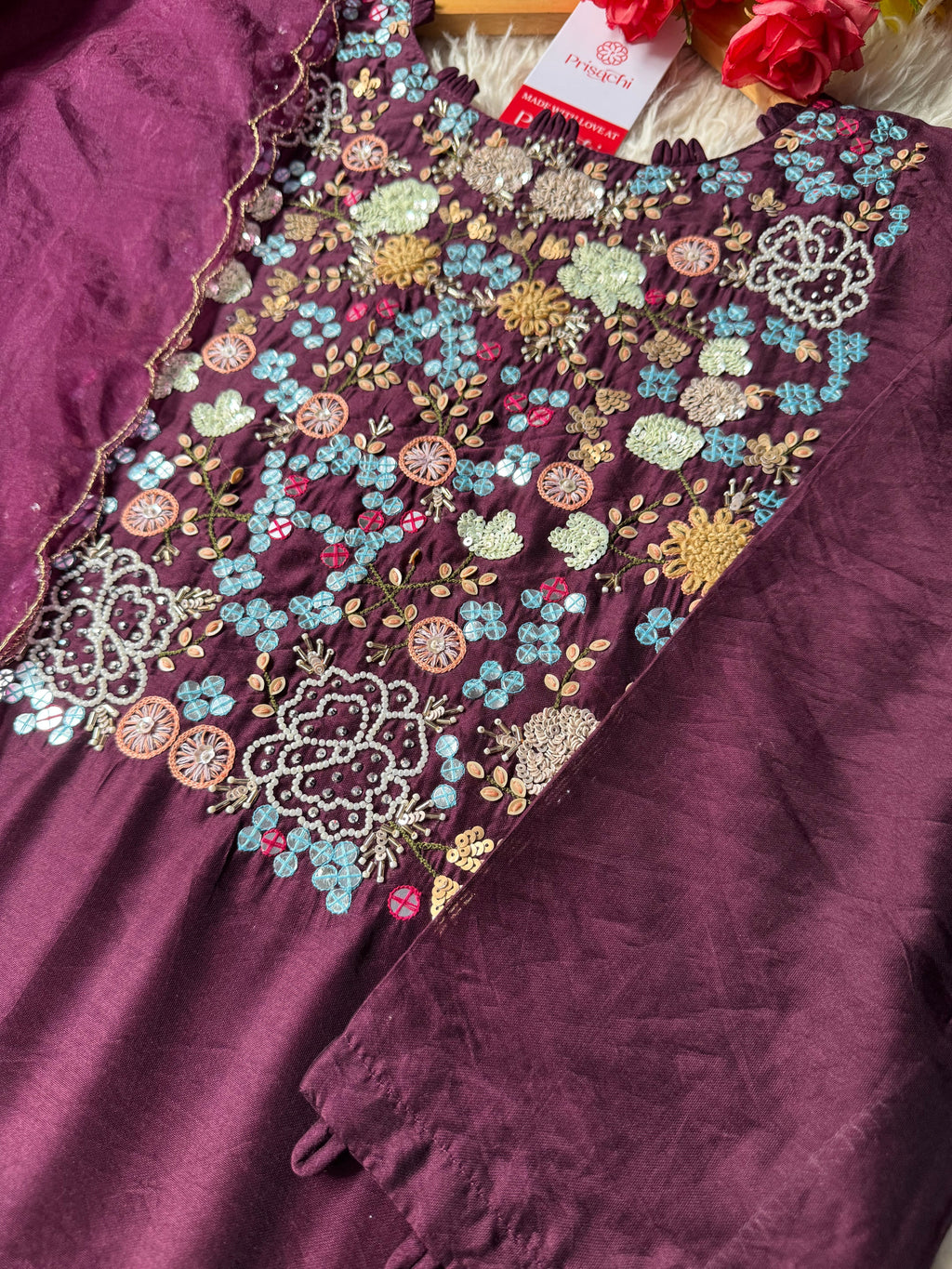Designer Embroidered kurta Bottom  with dupatta