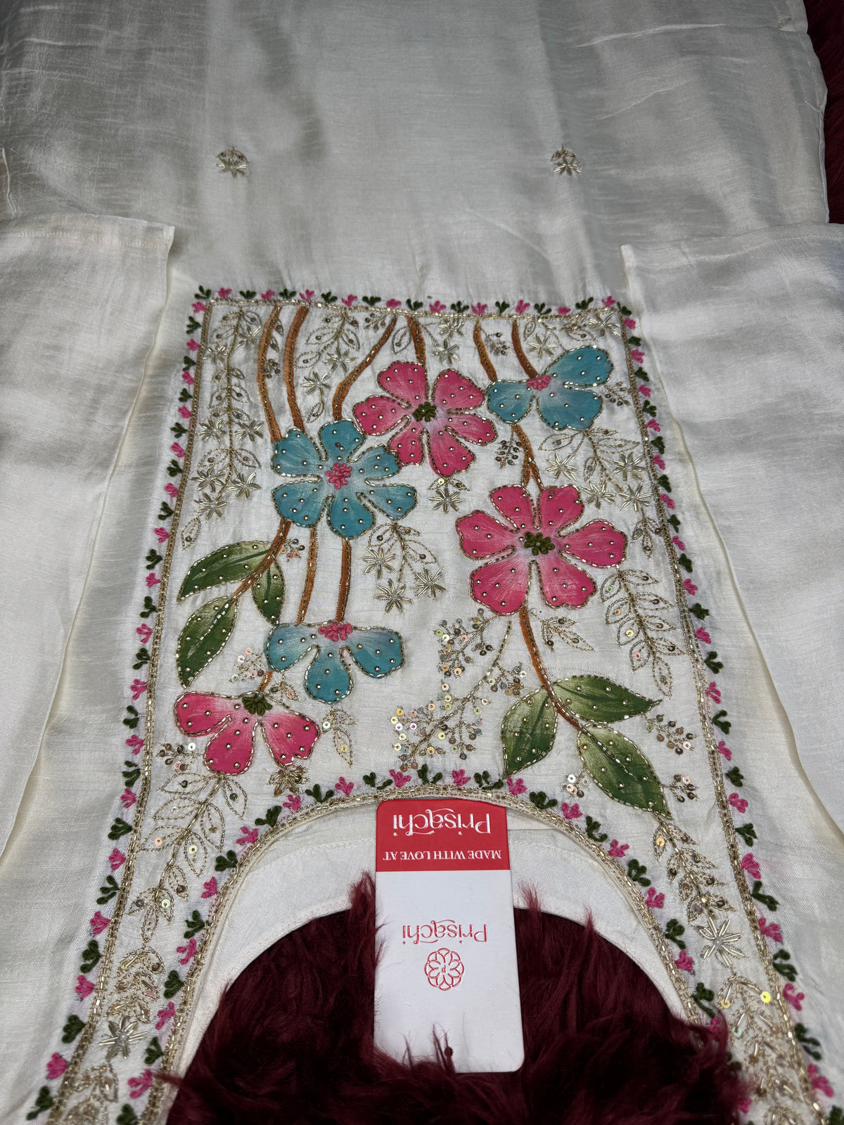 Off-white Straight Kurta  Pant  With dupttaa