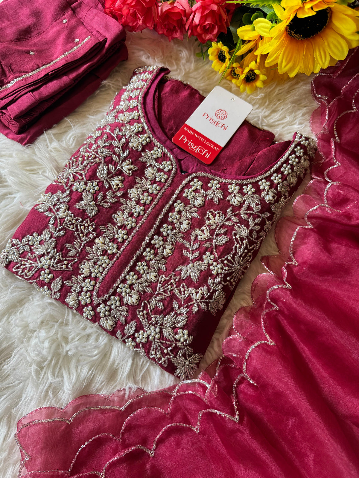 Maslin Designer Embroidered kurta set with dupatta
