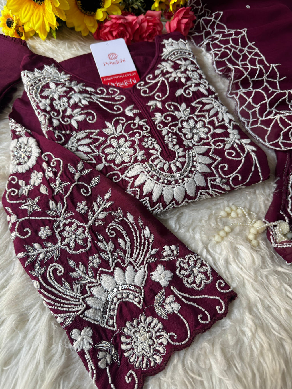 Designer Embroidered kurta Bottom  with dupatta