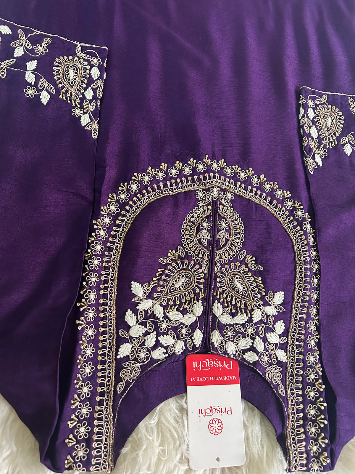 Purple Embroidered Kurta bottom With Dupatta