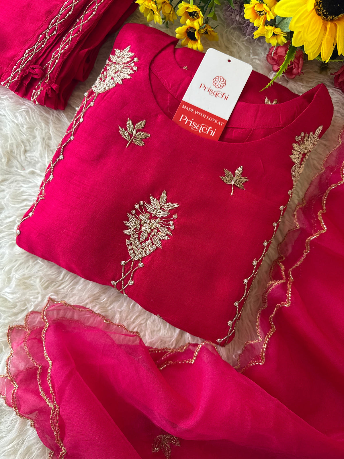 Designer Embroidered kurta set with dupatta