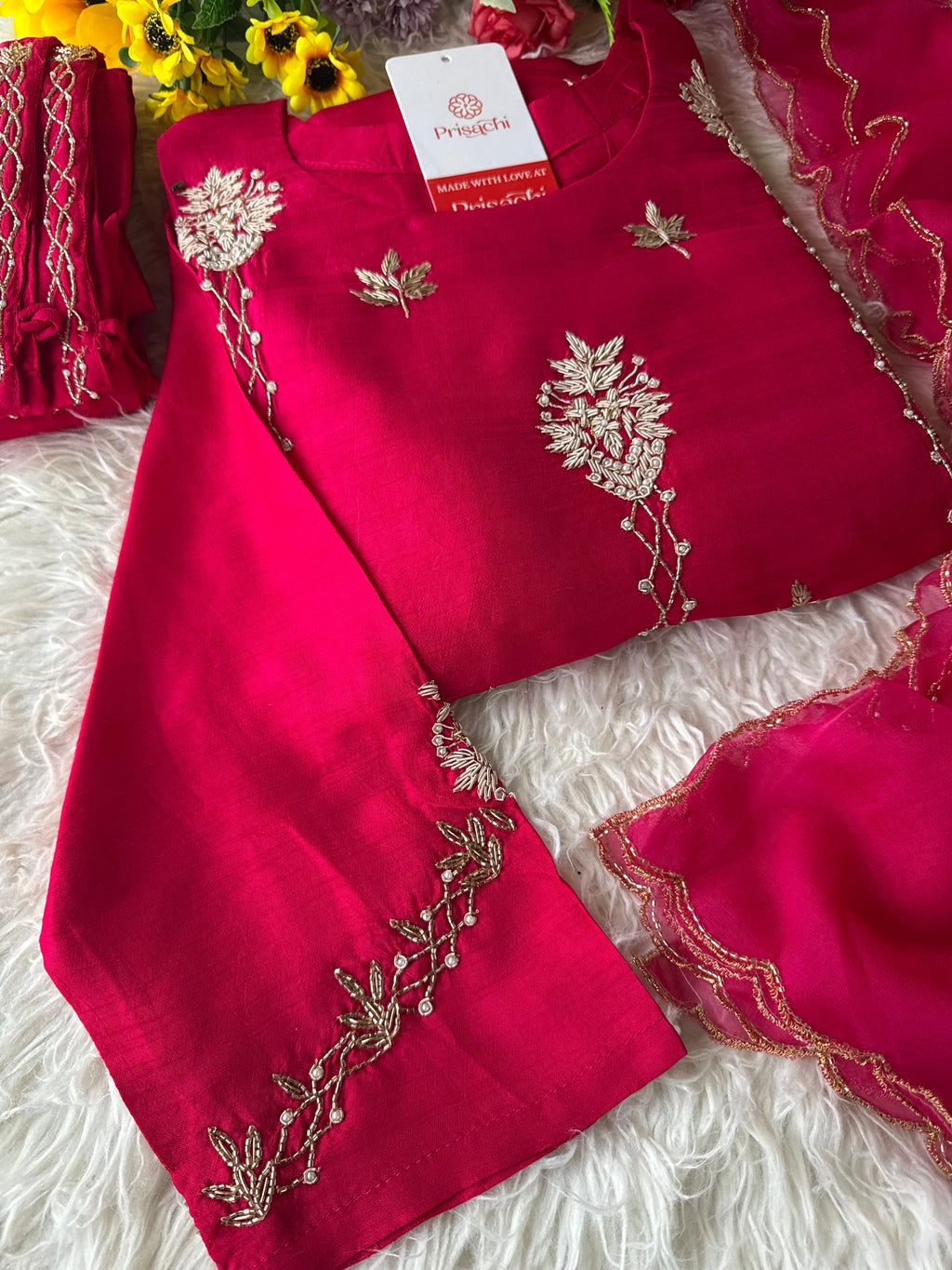 Designer Embroidered kurta set with dupatta