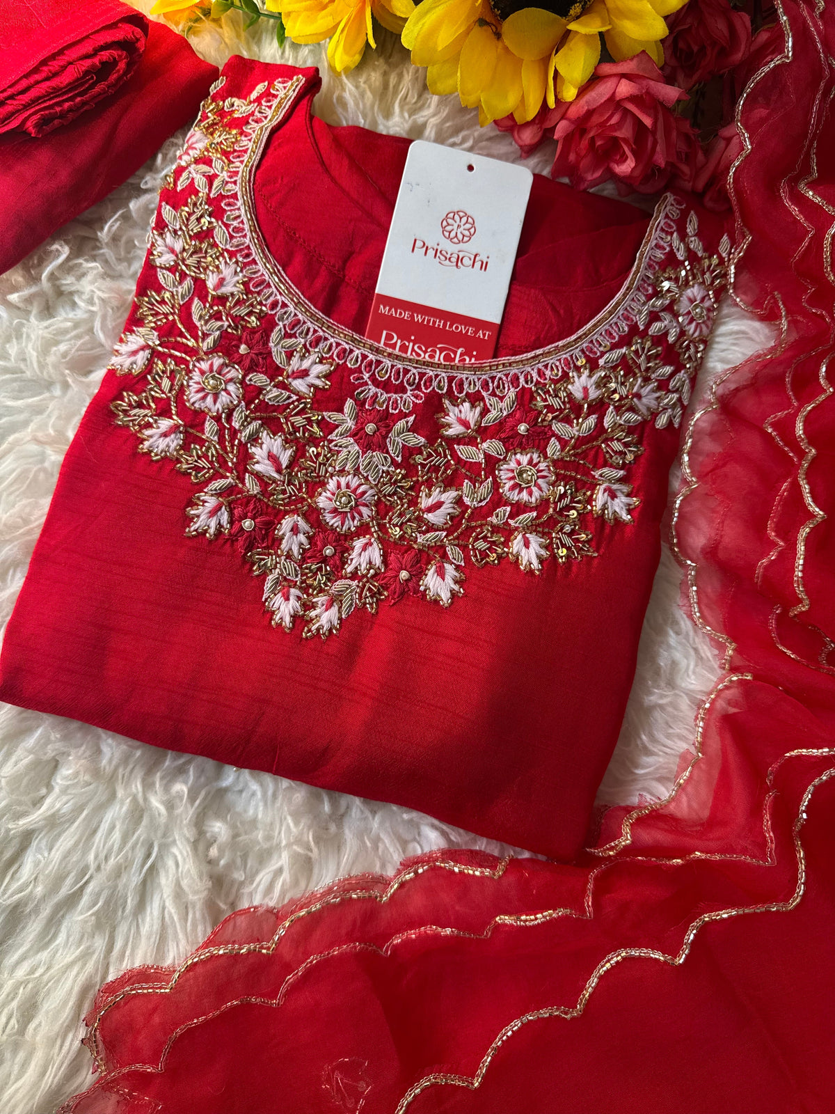 Embroidered kurta Bottom  with dupatta