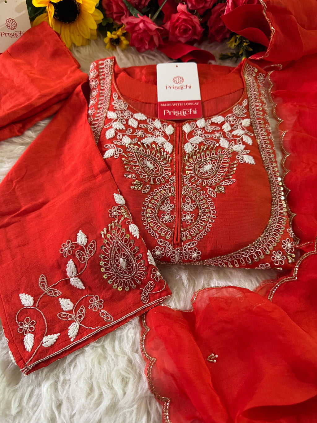 Embroidered Kurta bottom With Dupatta