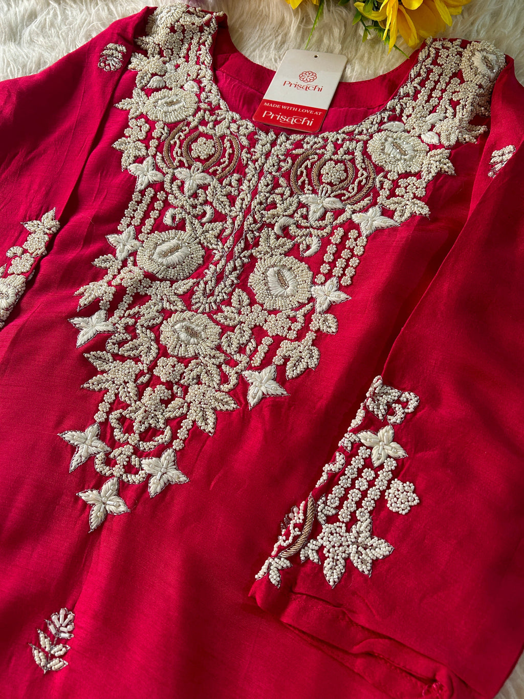 Pink Embroidered Kurta bottom With Dupatta