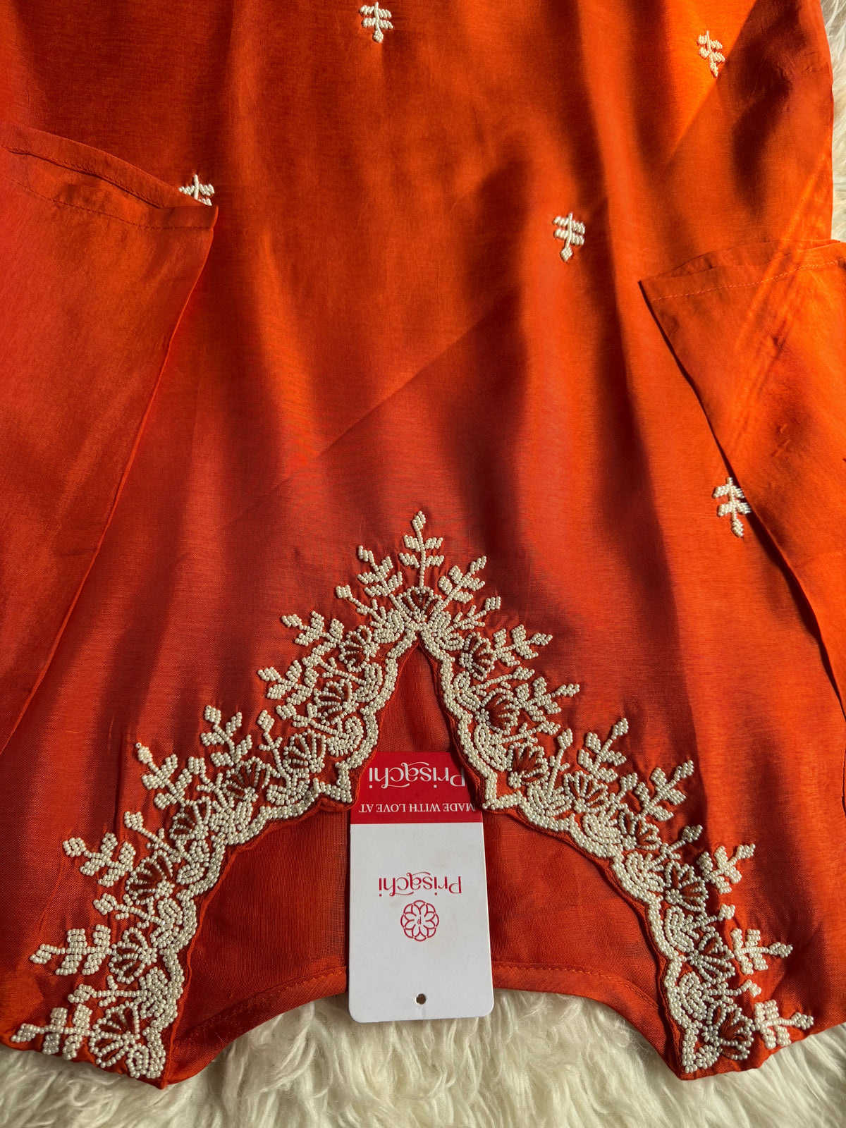 Orange Embroidered kurta Pant  with dupatta
