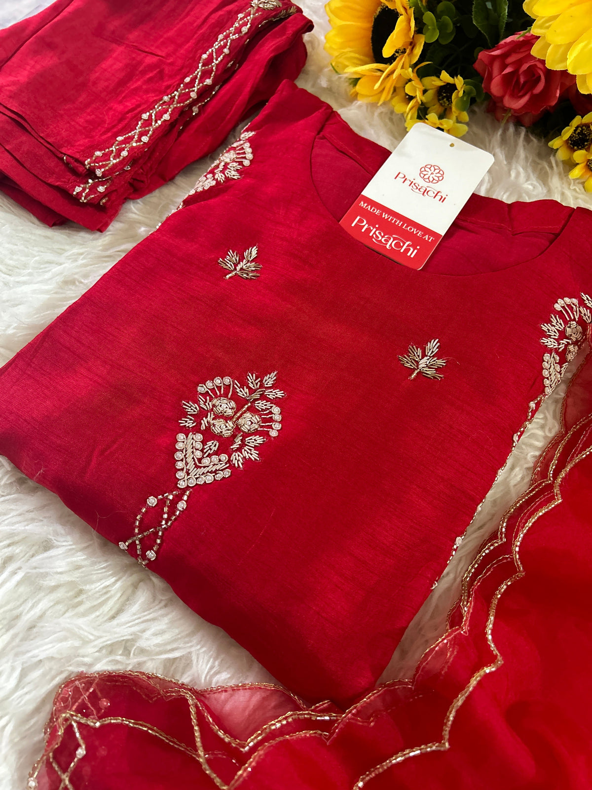 Designer Embroidered kurta set with dupatta