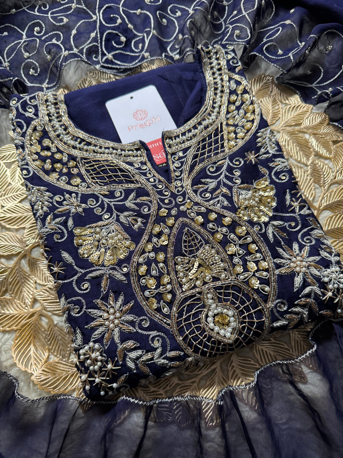 Blue Designer Embroidered kurta Bottom  with dupatta