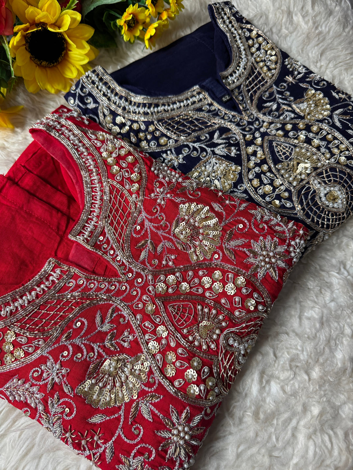 Blue Designer Embroidered kurta Bottom  with dupatta