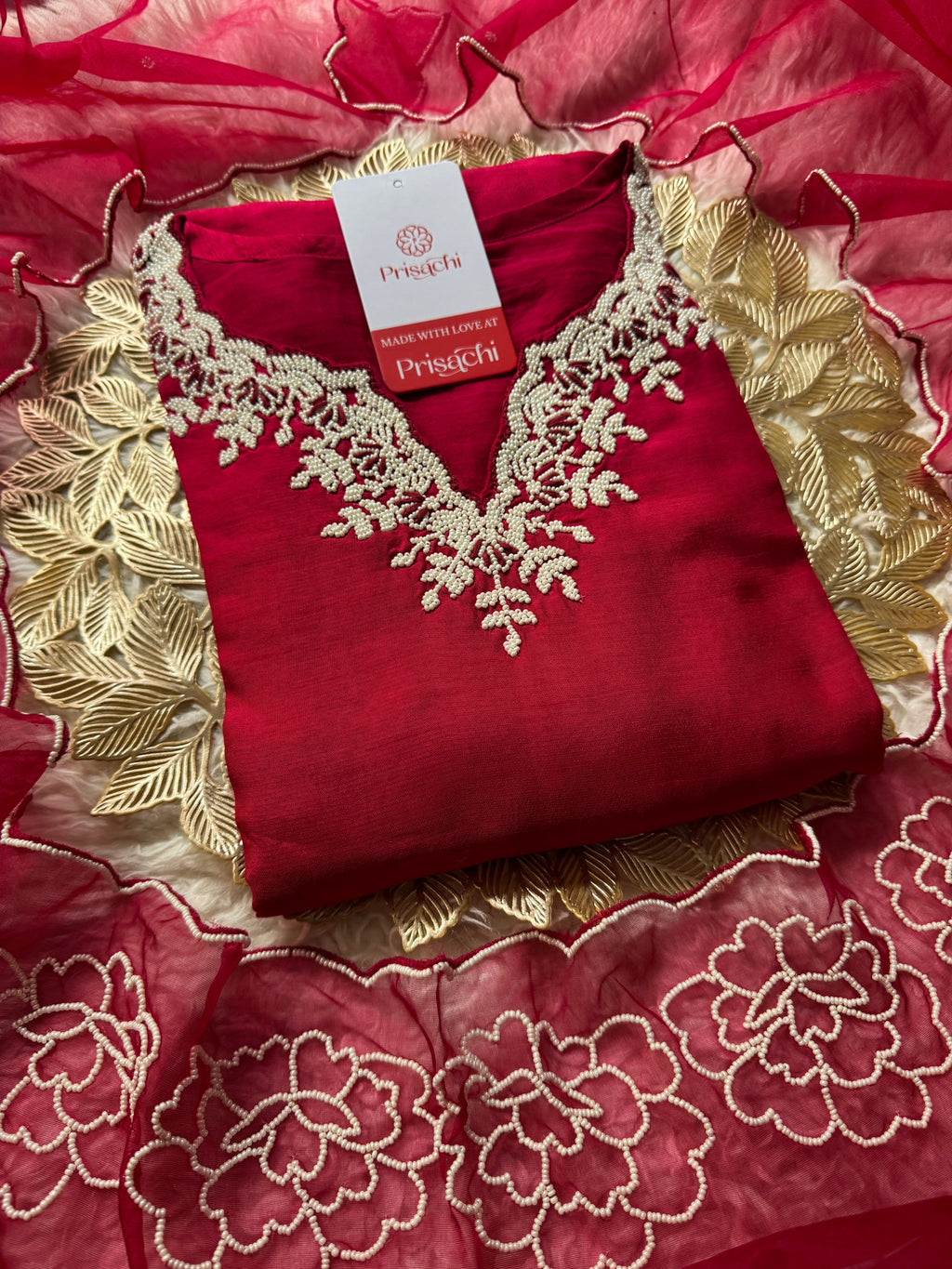 pink Embroidered kurta Pant  with dupatta