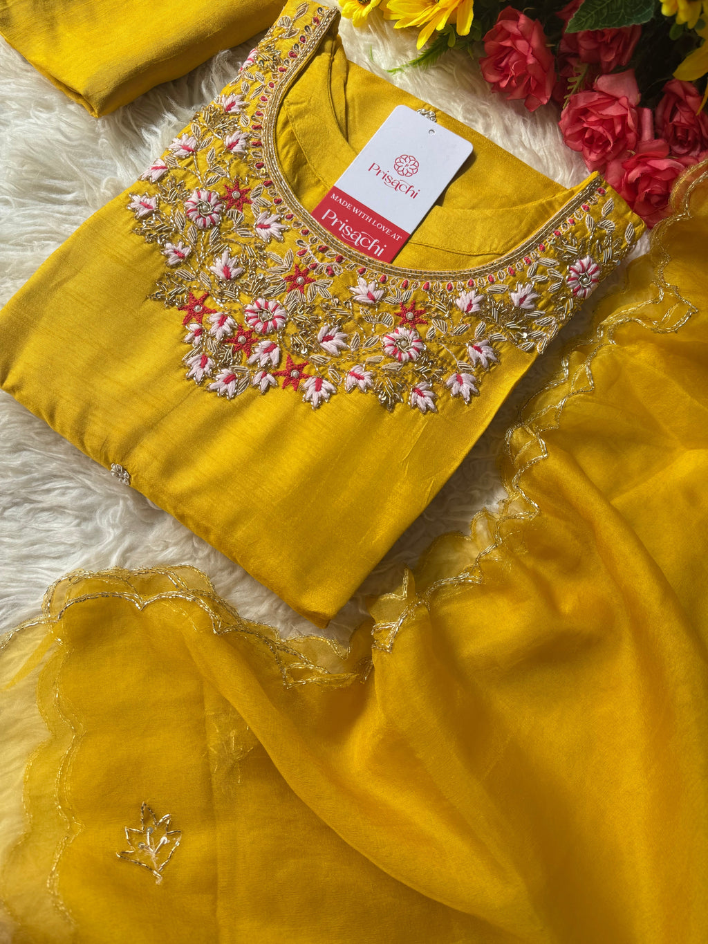 Embroidered kurta Bottom  with dupatta