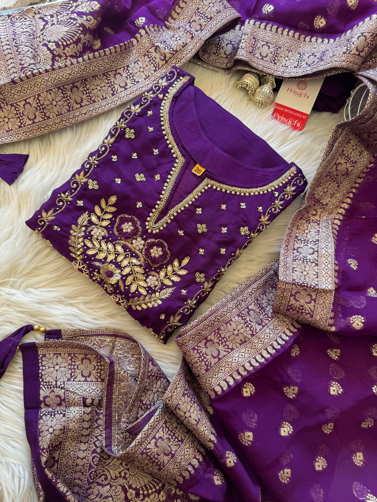 Embroidered Kurta bottom With Dupatta