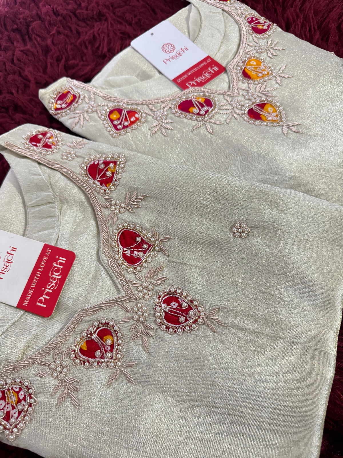 Off White embroidered kurta set with dupatta