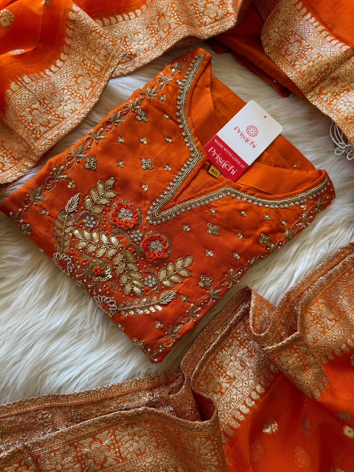 Embroidered Kurta bottom With Dupatta