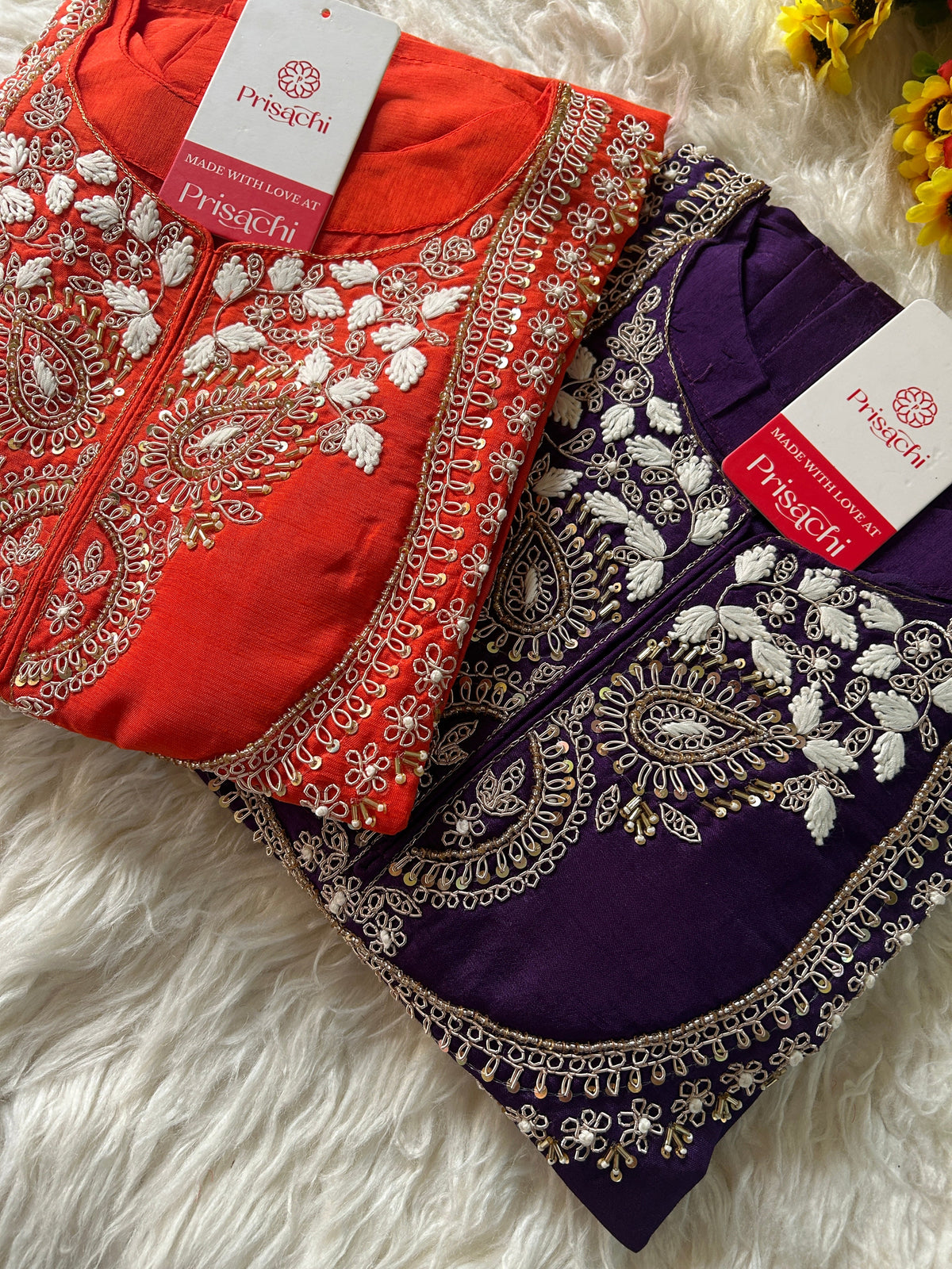 Orange Embroidered Kurta bottom With Dupatta