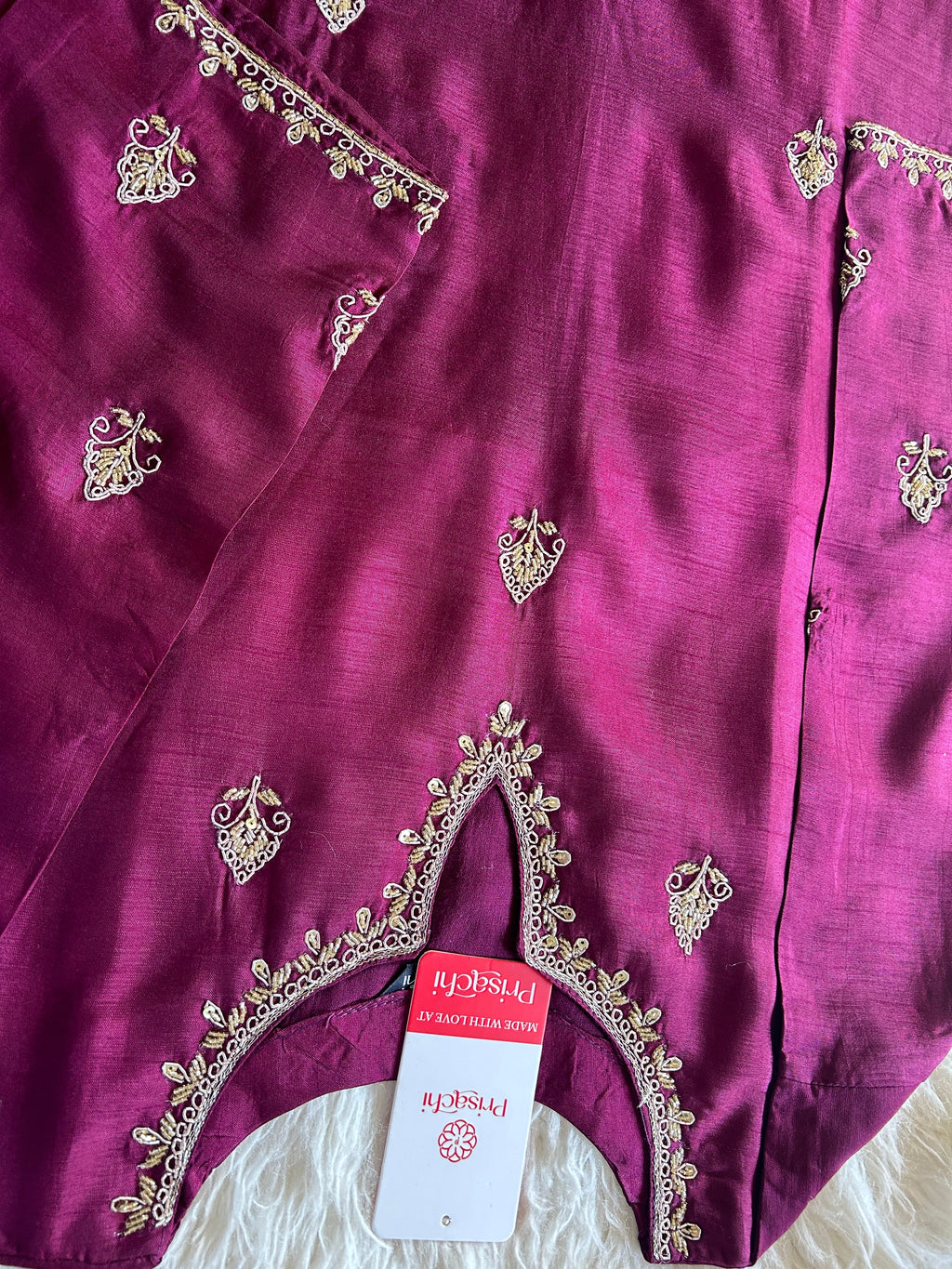 Purple embroidered kurta Pant  with dupatta