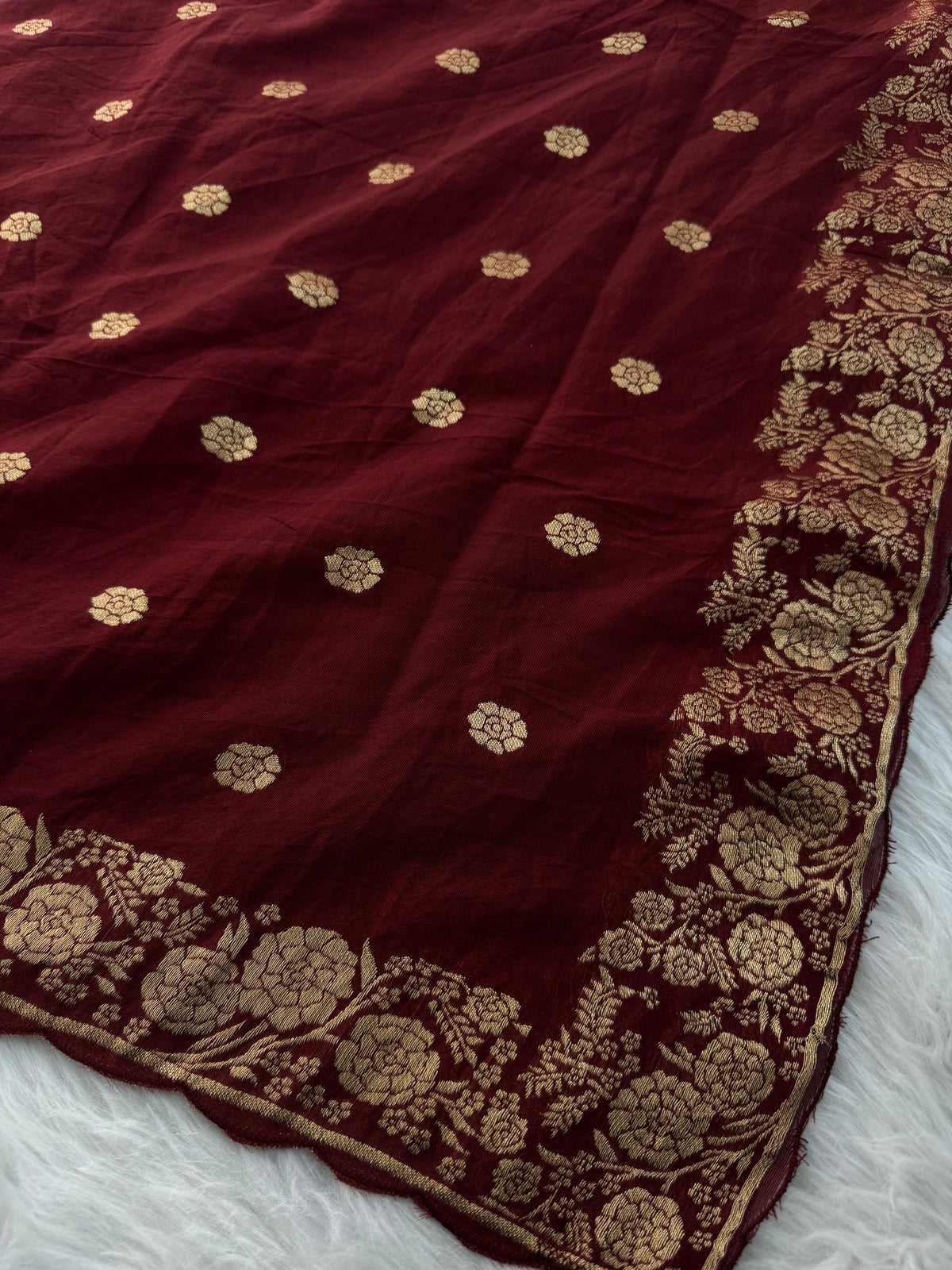 Brown hand embroidered kurta pant with dupatta with Pockets