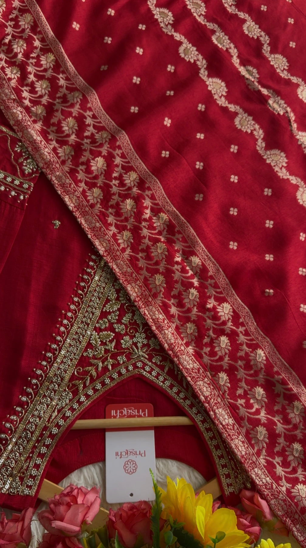 Pink Embroidered kurta Pant  with dupatta