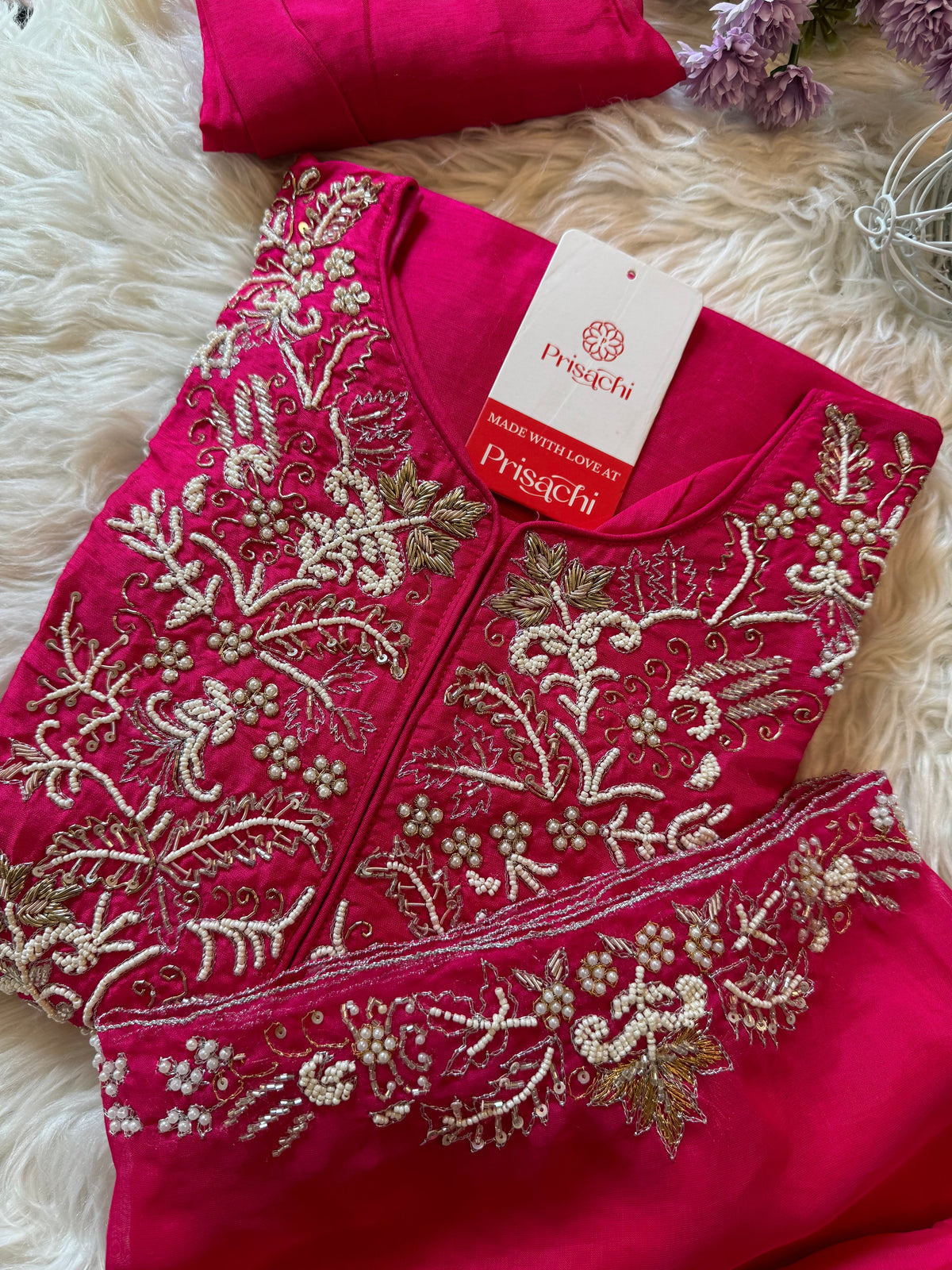 Orange Designer Embroidery Kurti pant with embroidered Work duptta
