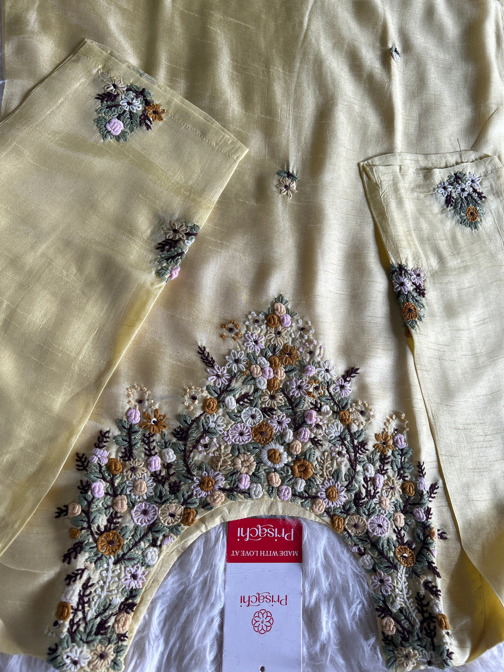 Yellow Designer Kurti bottom with Dupttaa