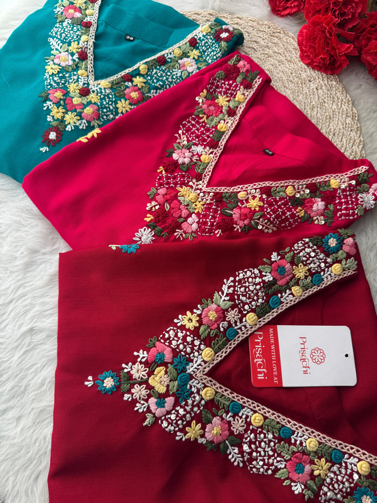 Maroon Thread Embroidered Kurti Pant Co-ord Set | Ethnic Office & Daily Wear