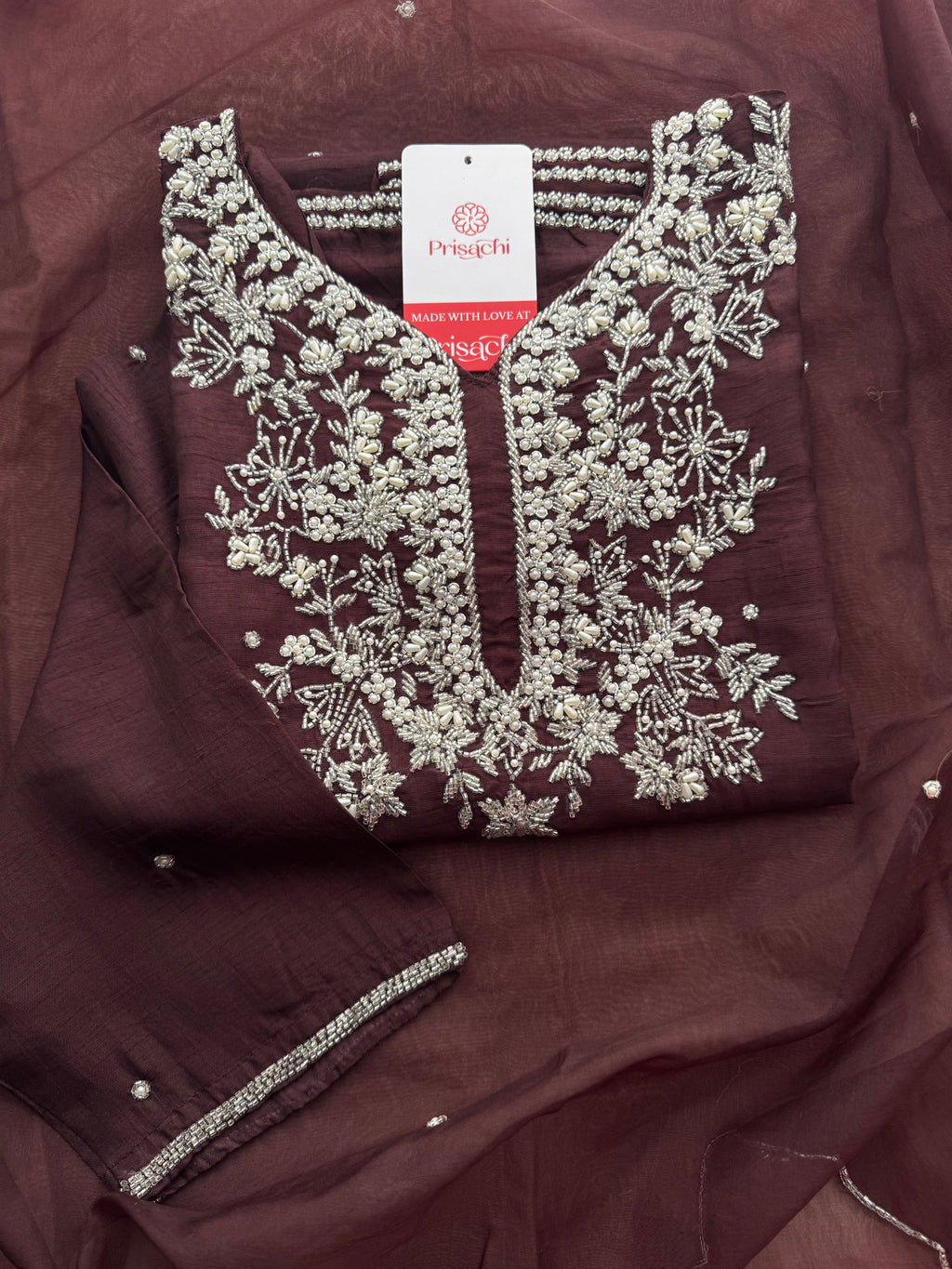 Maslin Designer Embroidered kurta set with dupatta