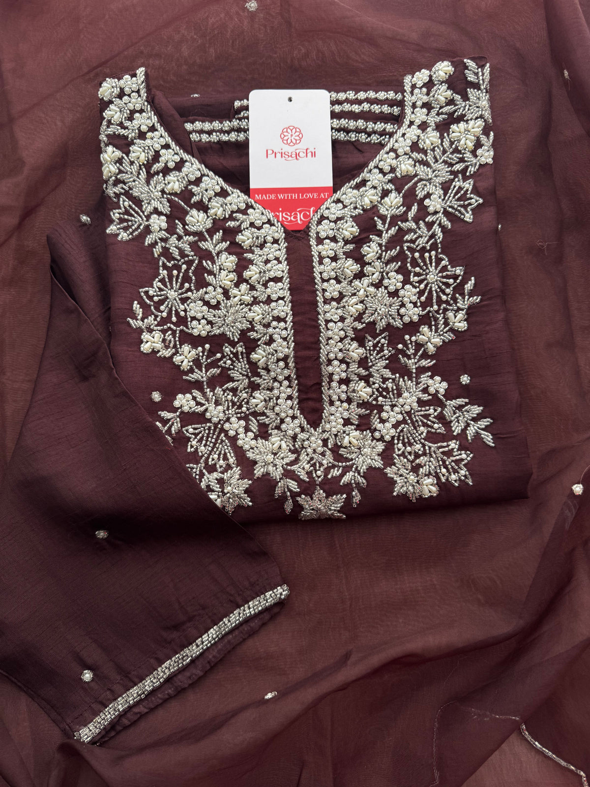 Maslin Designer Embroidered kurta set with dupatta