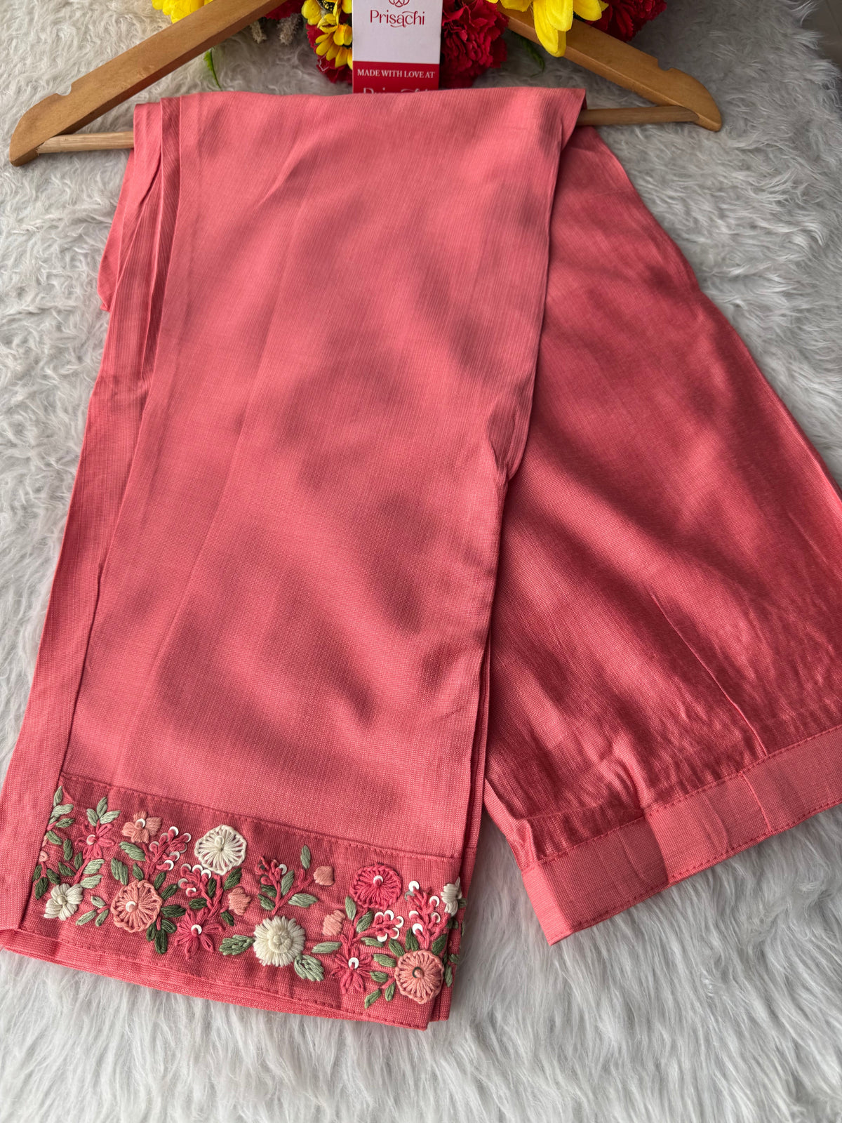 Pink Thread Embroidered Straight Kurti Pant Co-ord Set for Women | Ethnic Office Wear & Daily Wear Outfit