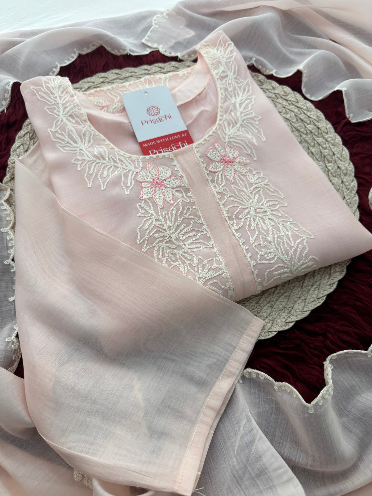 Blue Floral Thread Embroidered Ethnic Kurta Set with Pants and Dupatta | Traditional, Casual & Office Wear