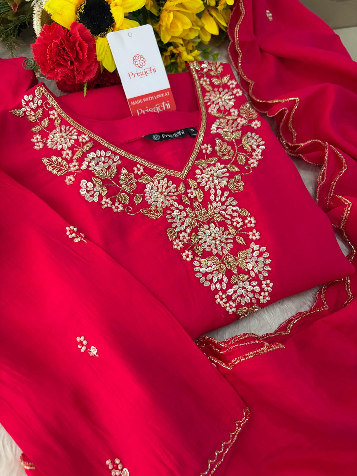 Black Embroidered Kurta Set for Women with Pants & Dupatta | Traditional Festive Wear