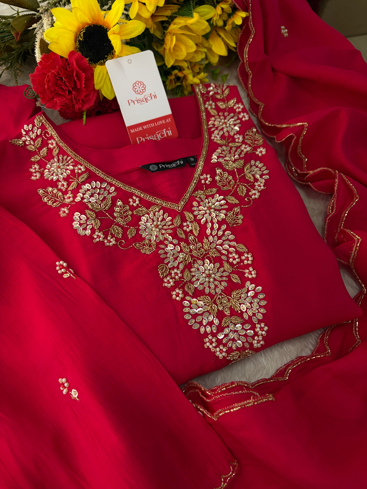 Embroidered Kurta Set for Women with Pants & Dupatta | Ethnic Party and Festive Suit set