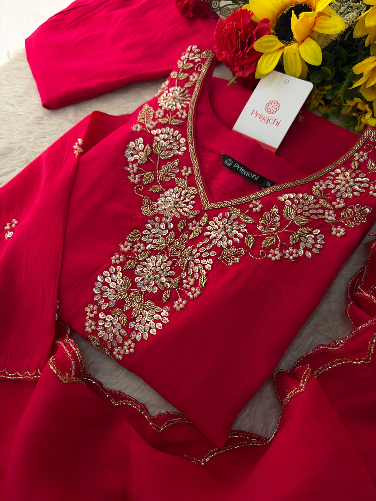 Black Embroidered Kurta Set for Women with Pants & Dupatta | Traditional Festive Wear