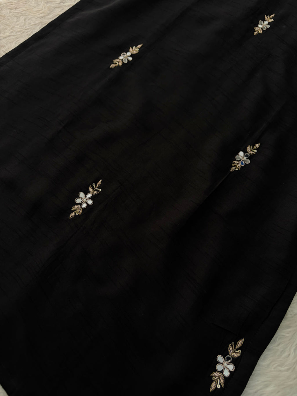 Elegant Black Embroidered Kurta Set for Women with Straight Pants and Dupatta | Festive & Party Wear