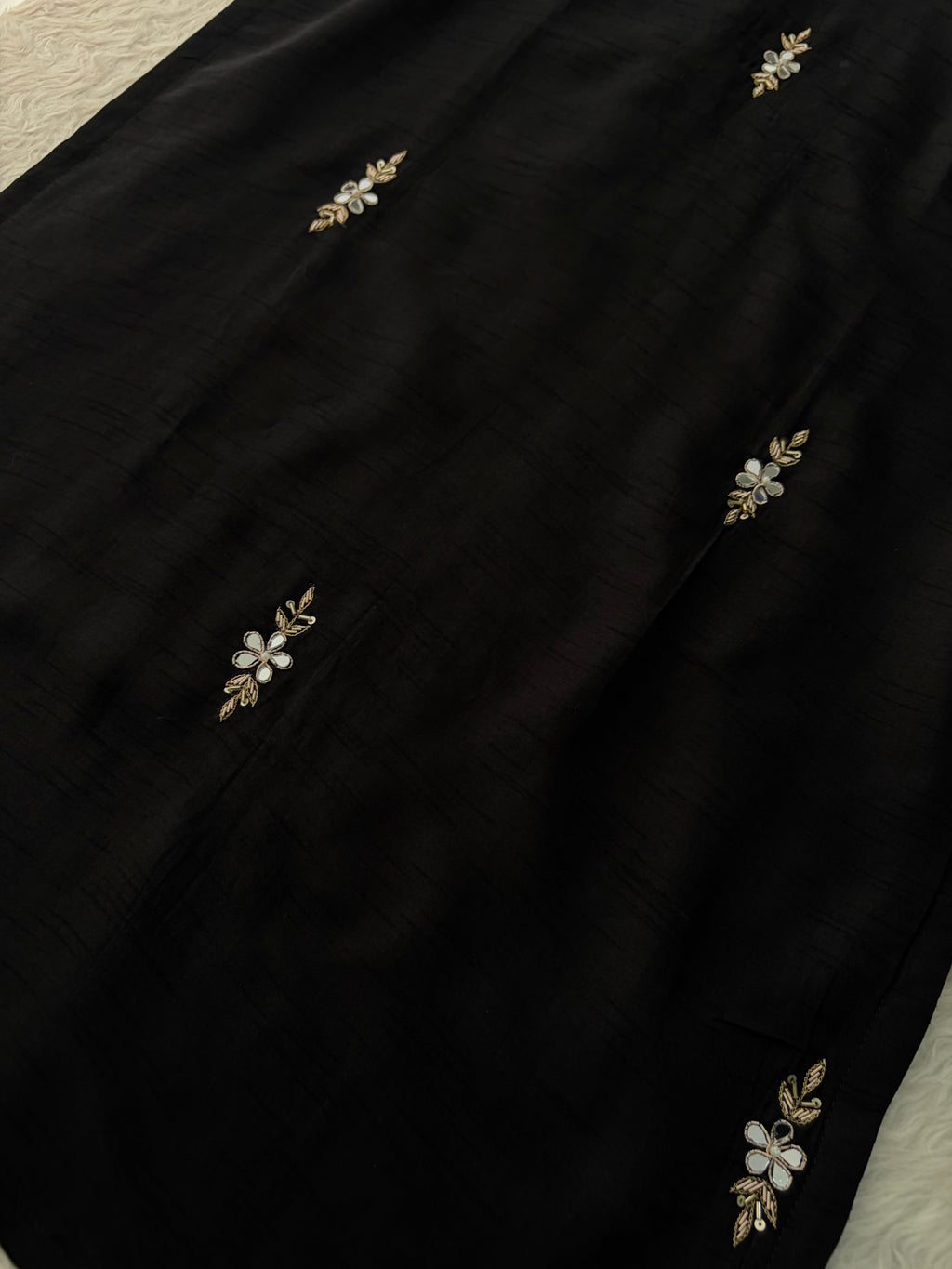 Elegant Black Embroidered Kurta Set for Women with Straight Pants and Dupatta | Festive & Party Wear