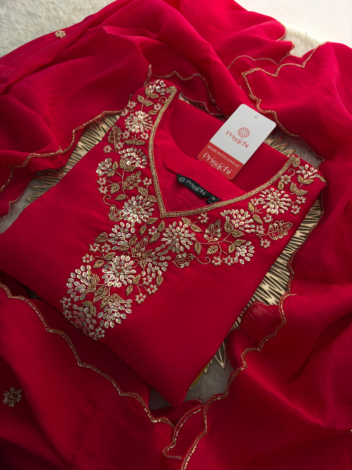 Embroidered Kurta Set for Women with Pants & Dupatta | Ethnic Party and Festive Suit set