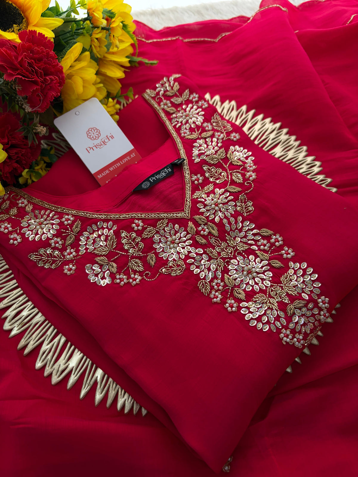 Embroidered Kurta Set for Women with Pants & Dupatta | Ethnic Party and Festive Suit set