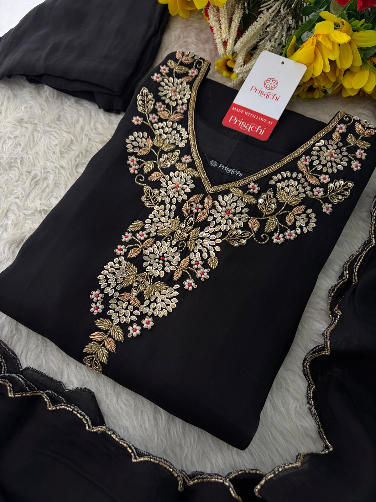 Embroidered Kurta Set for Women with Pants & Dupatta | Ethnic Party and Festive Suit set